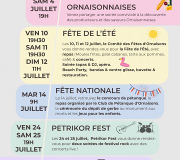 Les evenements Du mois de Juillet 360x320